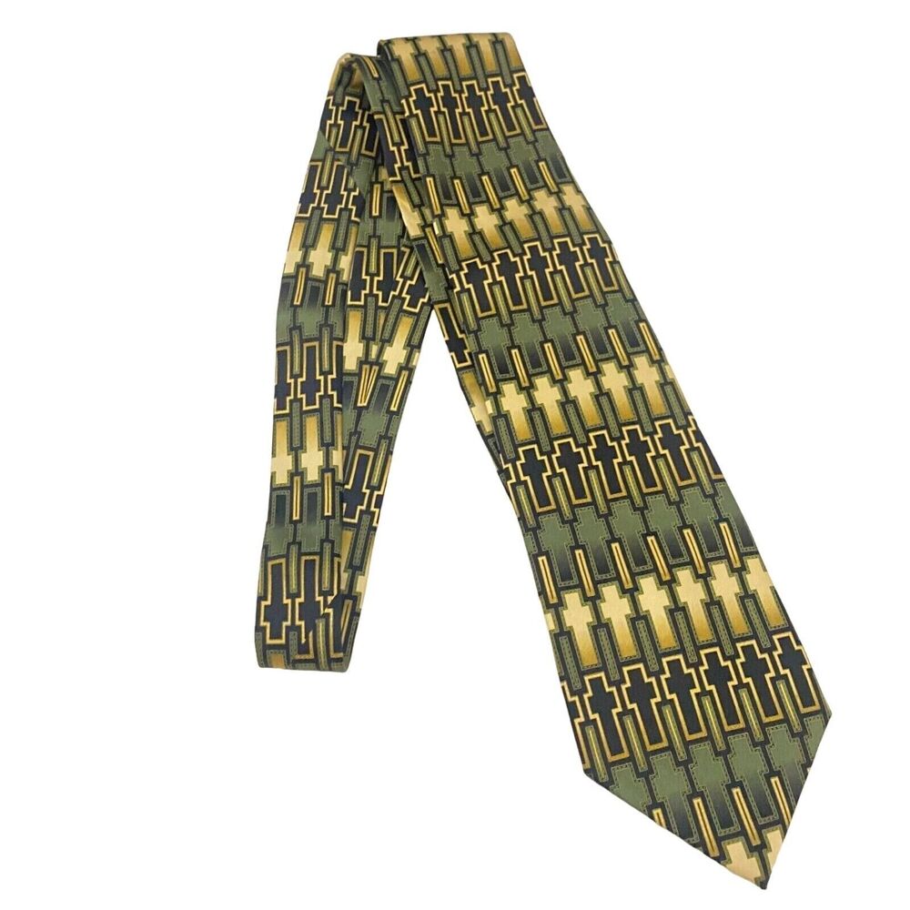 #5604 Divinity Novelty Quality of Life Mens Green Cross Necktie, Tie 59X4